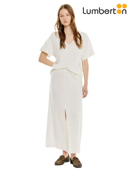 Camiseta Pico Manga Ancha BlancaCT706