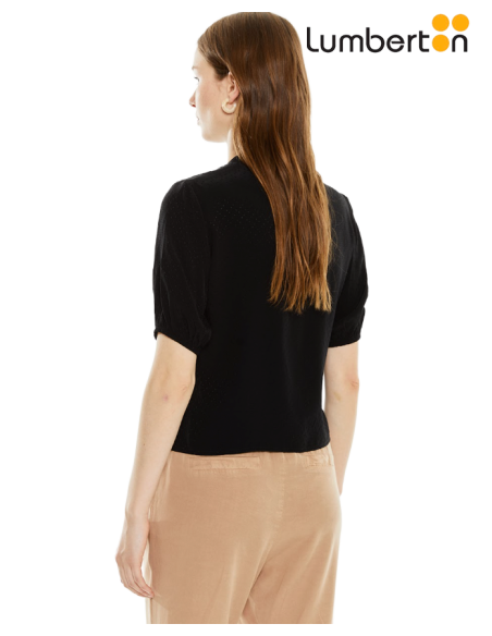 Camisa Mangas Abullonadas NegraCA806
