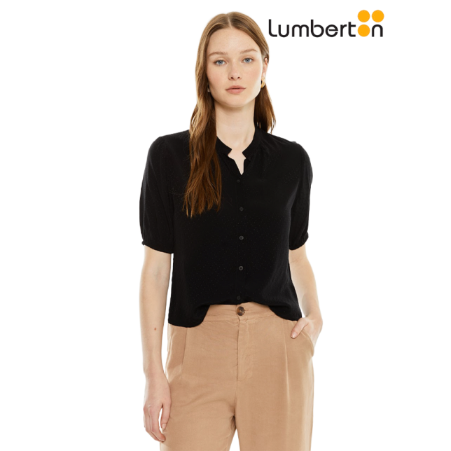 Camisa Mangas Abullonadas NegraCA806