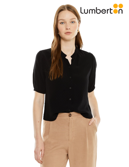 Camisa Mangas Abullonadas NegraCA806