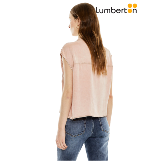 Camisa Bolsillos Efecto Desgastado...
