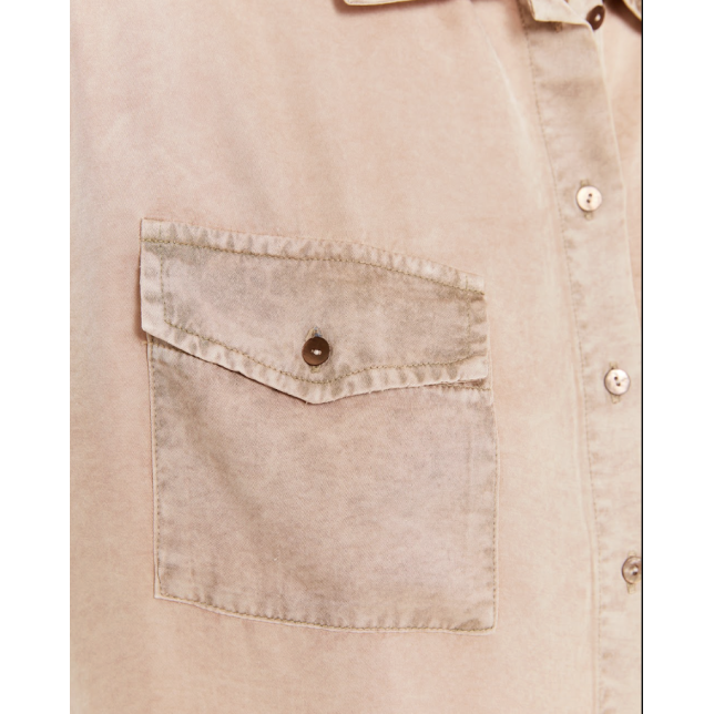 Camisa Bolsillos Efecto Desgastado...