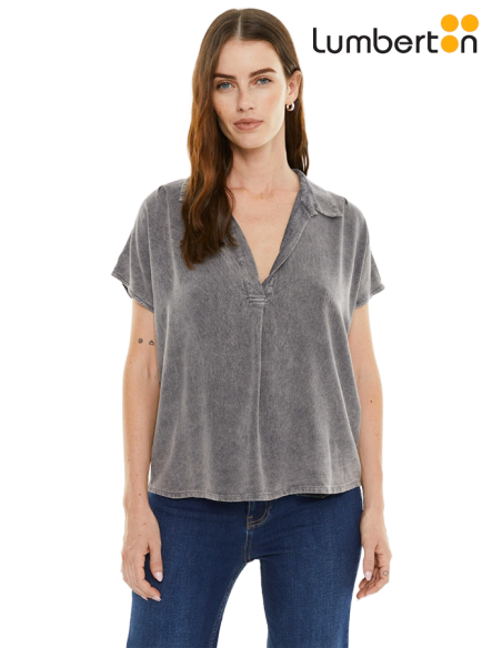 Camisa M/C Fluida GrisCA704