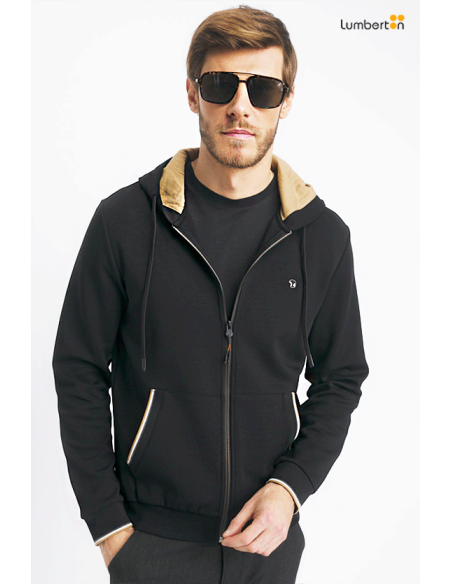 Chaqueta Negra Capucha Y CremalleraSANTIFYN Benson Cherry