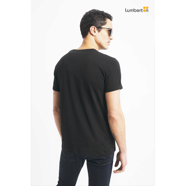Camiseta M/C Negra Estampado...