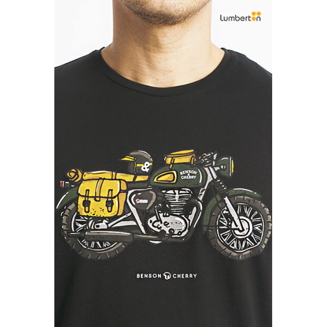 Camiseta M/C Negra Estampado...