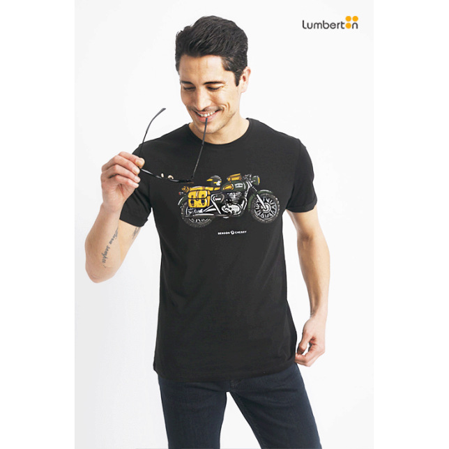 Camiseta M/C Negra Estampado...
