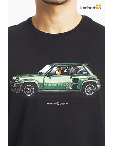 Camiseta Negra M/C Estampado CocheTRINIAN Benson Cherry