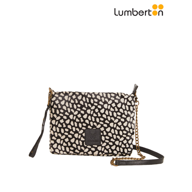 Bolso animal print negro BL910
