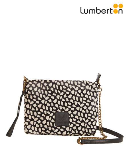 Bolso animal print negro BL910