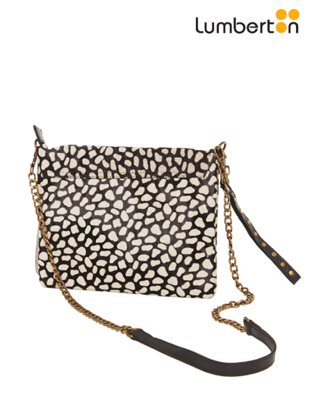 Bolso animal print negro BL910