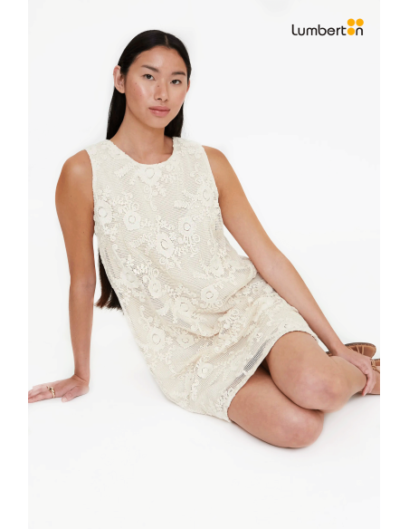 Vestido Corto Crochet Crudo11263 Wild Pony