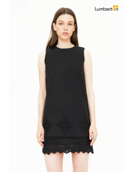 Vestido Corto Negro Con Encaje11275 Wild Pony