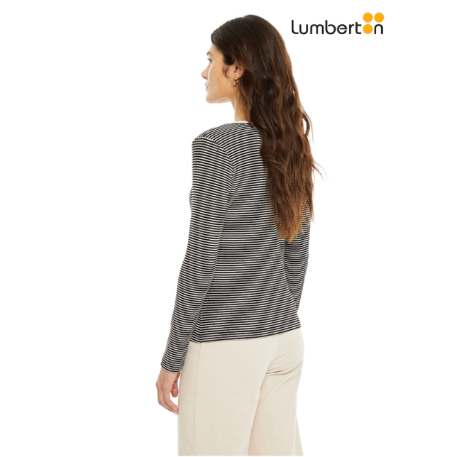 Camiseta rayas escote a contraste CT914