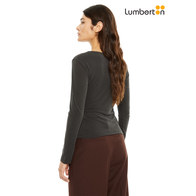 Camiseta m/l escote cruzado gris CT916
