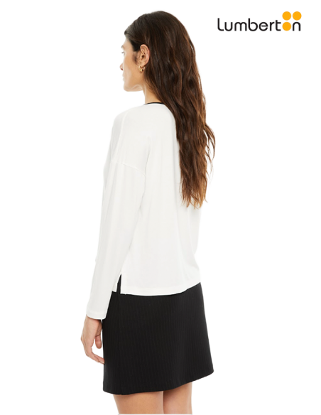 Camiseta pico contraste blanco CT917