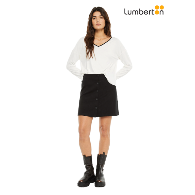 Camiseta pico contraste blanco CT917