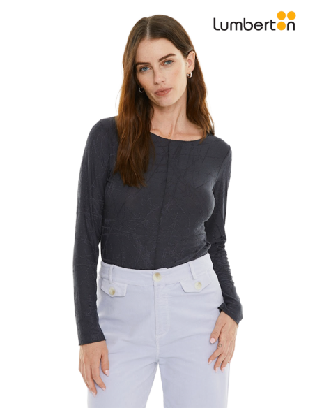 Camiseta jacquard gris oscuro CT919