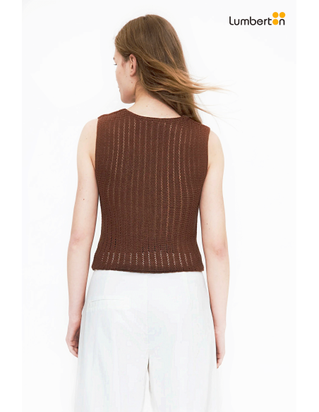 Top Punto Calado Marrón S/ Mangas10601 Wild Pony