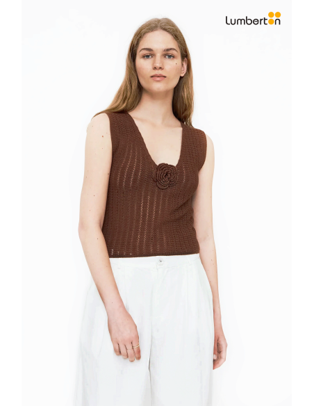 Top Punto Calado Marrón S/ Mangas10601 Wild Pony