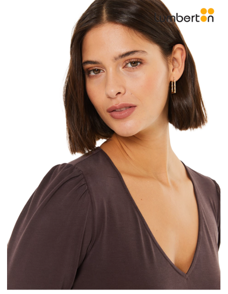 Camiseta con frunce en hombro T961R