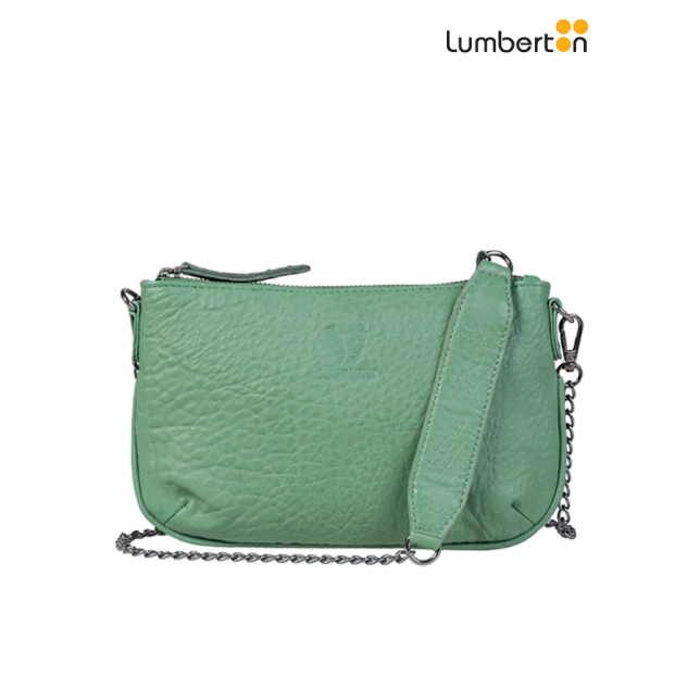 Bolso piel verde con cadena BL71V