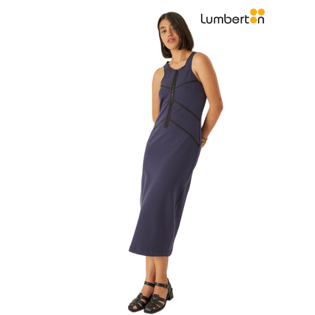 Vestido ajustado largo azul marino...
