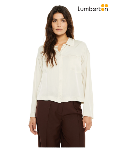 Camisa satinada con bolsillos delanteros CA903