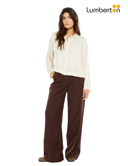 Camisa satinada con bolsillos delanteros CA903