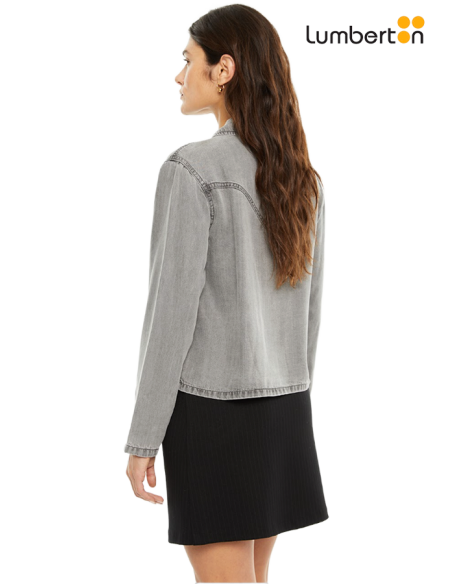 Camisa Vaquera Gris Lavado Estilo Western CA905