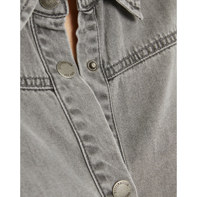 Camisa Vaquera Gris Lavado Estilo...