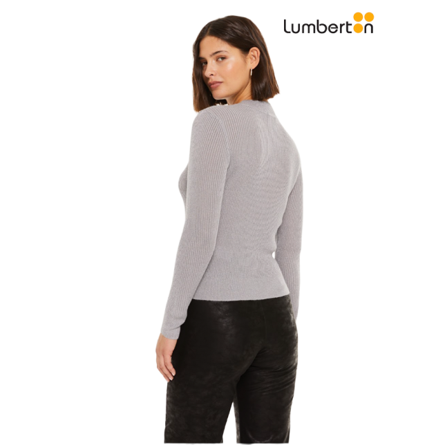 Jersey lúrex cutout gris JEN2G