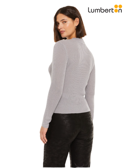 Jersey lúrex cutout gris JEN2G