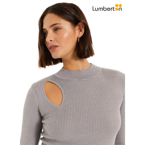 Jersey lúrex cutout gris JEN2G