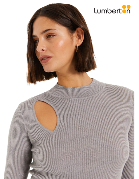 Jersey lúrex cutout gris JEN2G