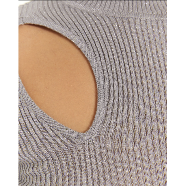 Jersey lúrex cutout gris JEN2G