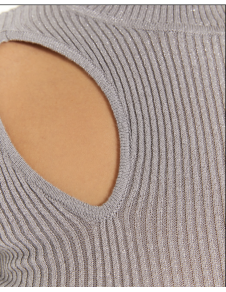 Jersey lúrex cutout gris JEN2G