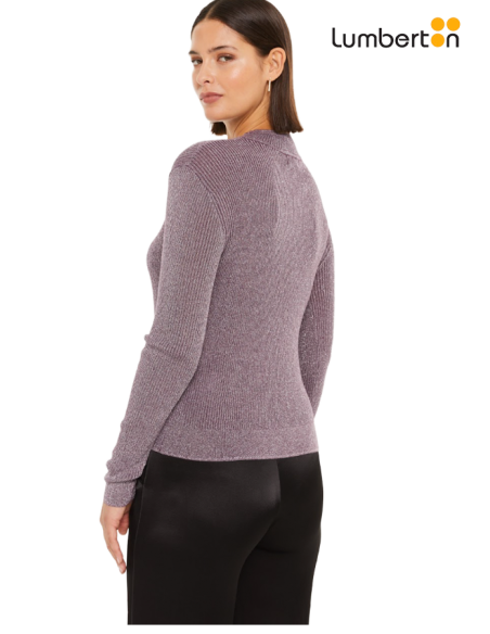 Jersey lurex cutout Morado JEN27