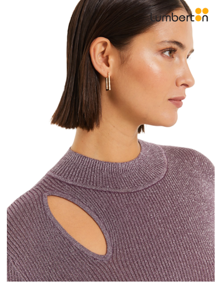 Jersey lurex cutout Morado JEN27
