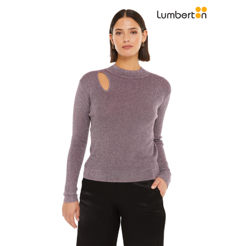 Jersey lurex cutout Morado...