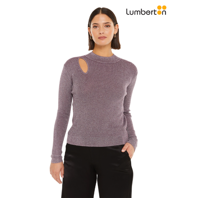 Jersey lurex cutout Morado JEN27