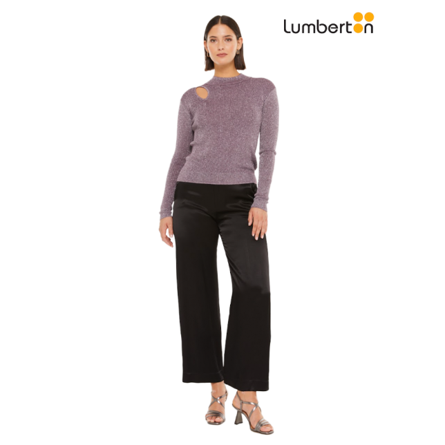 Jersey lurex cutout Morado JEN27