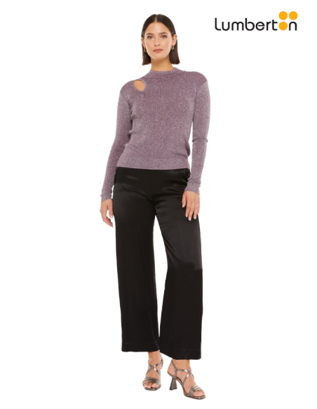 Jersey lurex cutout Morado JEN27