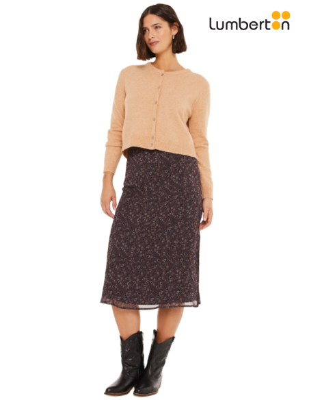 Falda midi estampado floral pequeño FA921