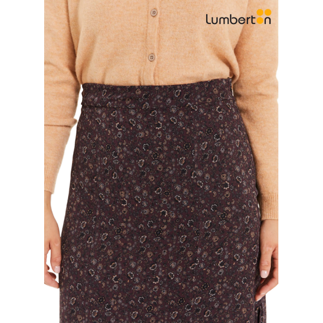 Falda midi estampado floral pequeño...