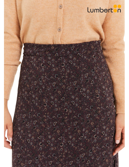 Falda midi estampado floral pequeño FA921
