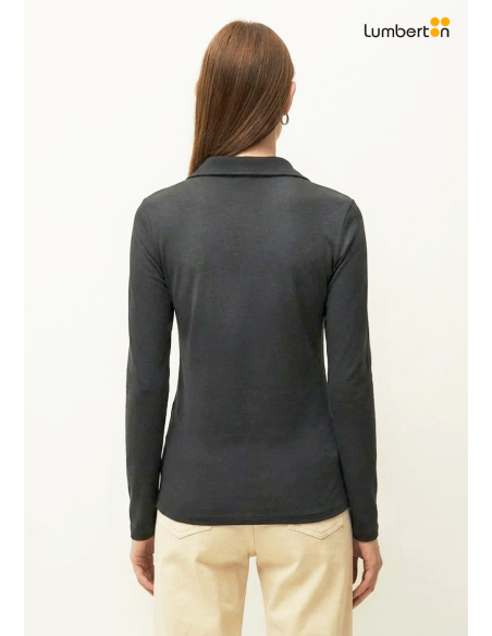 Camiseta Escote Polo Gris OscuroCT151R Systemaction