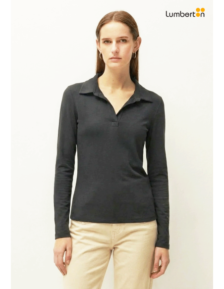 Camiseta Escote Polo Gris OscuroCT151R Systemaction