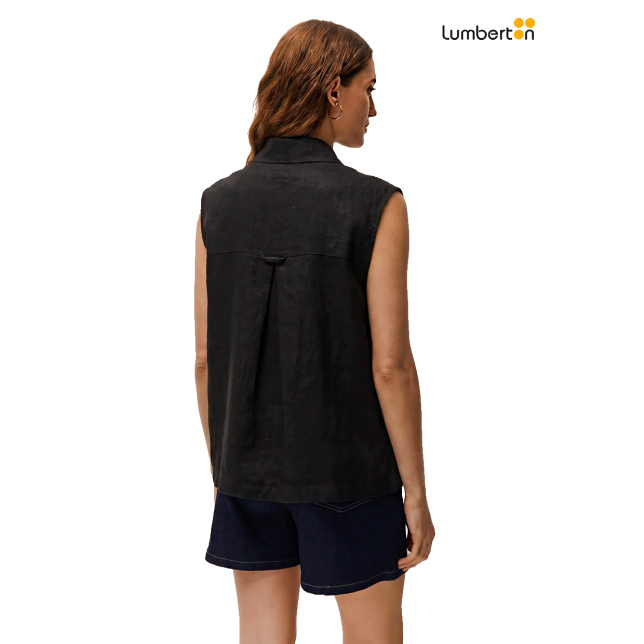 Camisa Lino Escote Camisero...