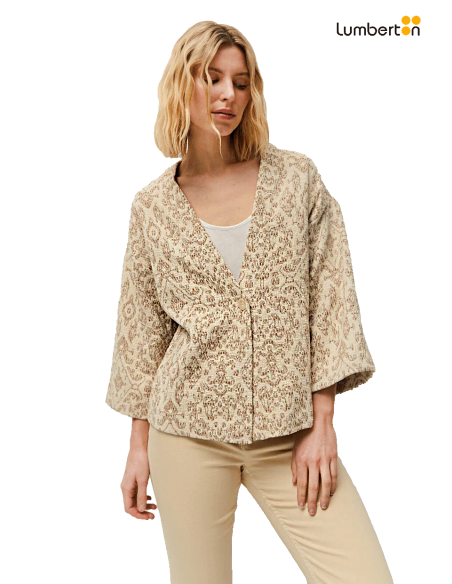 Chaqueta Jaquard BeigeCQ126 Systemaction